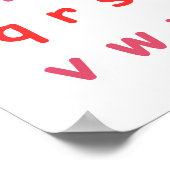 Oranje alfabet kleine letters leraar Kind kamer Poster (Hoek)