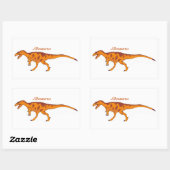 Oranje Allosaurus links Rechthoekige Sticker (Vel)