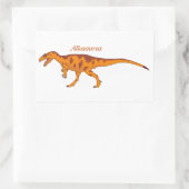 Oranje Allosaurus links Rechthoekige Sticker (Tas)