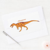 Oranje Allosaurus links Rechthoekige Sticker (Envelop)