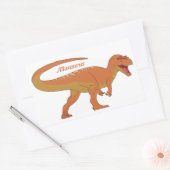 Oranje Allosaurus rechts Rechthoekige Sticker (Envelop)