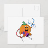 Oranje als kapper met schaar en föhn briefkaart (Voorkant / Achterkant)