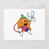 Oranje als kapper met schaar en föhn briefkaart (Voorkant)