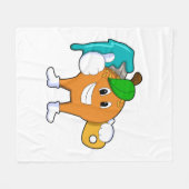 Oranje als Schilder met de borstel van de Verf Fleece Deken (Voorkant (Horizontaal))