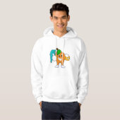 Oranje als Schilder met de borstel van de Verf Hoodie (Voorkant volledig)