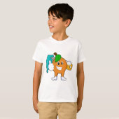 Oranje als Schilder met de borstel van de Verf T-shirt (Voorkant volledig)