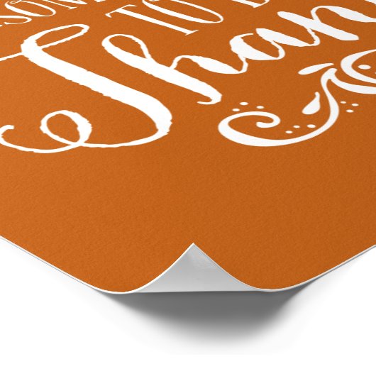 Oranje altijd dankbare quote Thanksgiving Poster (Hoek)