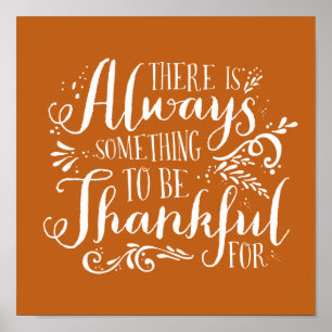 Oranje altijd dankbare quote Thanksgiving Poster