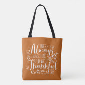 Oranje altijd dankbare quote Thanksgiving Tote Bag (Achterkant)