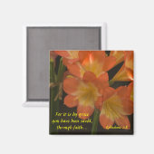 Oranje Amaryllis Magneet (Voorkant / Achterkant)