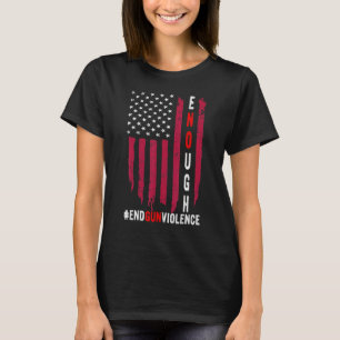 Oranje Amerikaanse vlag genoeg einde Pistool gewel T-shirt