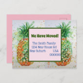 Oranje ananas Nieuw Adres Bewegend Briefkaart (Voorkant / Achterkant)