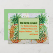 Oranje ananas Tropisch Nieuw Adres Bewegend Briefkaart (Voorkant / Achterkant)