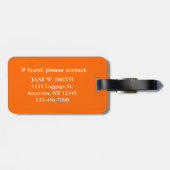 Oranje ander Bagagelabel met zwarte tas (Achterkant horizontaal)