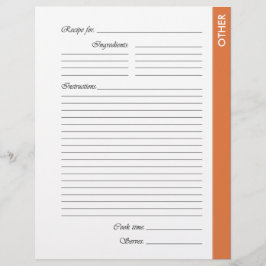 Oranje ANDERE tweezijdige Recipe Pages