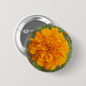 Oranje anjer-knop ronde button 5,7 cm (Voorkant /achterkant)