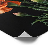 Oranje anjers bloemenkunst print Poster (Hoek)