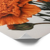 Oranje anjers bloemenkunst print Poster (Hoek)