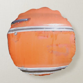 oranje antiek zilvertrim rond kussen