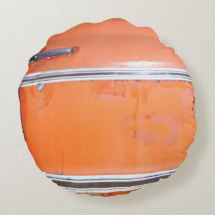 oranje antiek zilvertrim rond kussen