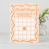 Oranje Aperol Spritz Vrijgezellenfeest Bingo Game  Kaart (Staand voorkant)