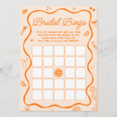 Oranje Aperol Spritz Vrijgezellenfeest Bingo Game  Kaart (Voorkant)
