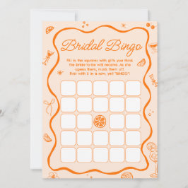 Oranje Aperol Spritz Vrijgezellenfeest Bingo Game  Kaart