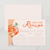 Oranje Aperol Spritz Vrijgezellenfeest Recept 2 Informatiekaartje (Voorkant / Achterkant)