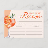 Oranje Aperol Spritz Vrijgezellenfeest Recept 2 Informatiekaartje (Voorkant)