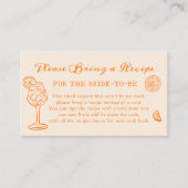 Oranje Aperol Spritz Vrijgezellenfeest Recept Verz Informatiekaartje (Voorkant)