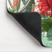 Oranje Aphelandra Tetragona (Zebra Plant) bloemen Muismat (Hoek)