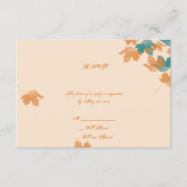 Oranje Aqua Autumn-leverbaar-responskaart RSVP Kaartje