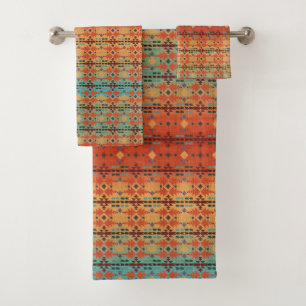 Oranje, Aqua Ombre   Zuidwestelijke stijl Bad Handdoek