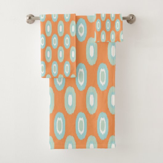 Oranje aquamarine Pattern Bath Towel Set Bad Handdoek (Insitu)