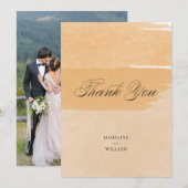 Oranje Aquarel Bedankt | Voeg Uw Foto Toe Kaart (Voorkant / Achterkant)