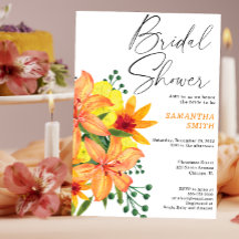 Oranje aquarel bloemen bruidssalon