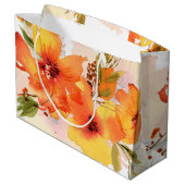 Oranje aquarel herfst bloem groot cadeauzakje (Achterkant Gekanteld)