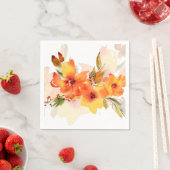 Oranje aquarel herfst bloem servet (Insitu)