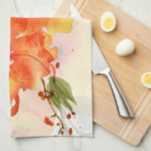 Oranje aquarel herfst bloemstuk theedoek (Quarter Fold)