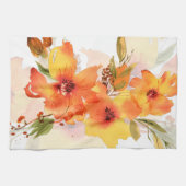 Oranje aquarel herfst bloemstuk theedoek (Horizontaal)