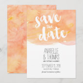 Oranje Aquarel Herfst Bruiloft Bewaar de Datum Kaart (Voorkant / Achterkant)