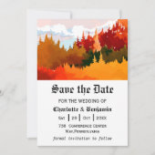 Oranje Aquarel Herfst Landschap Bewaar de Datum Save The Date (Voorkant)