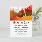 Oranje Aquarel Herfst Landschap Bewaar de Datum Save The Date (Staand voorkant)