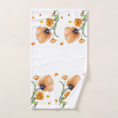 Oranje aquarel papaver bad handdoek (Handdoek)