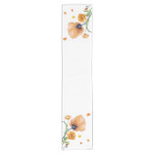 Oranje aquarel papaver korte tafelloper (Voorkant)