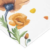 Oranje aquarel papaver korte tafelloper (Hoek)
