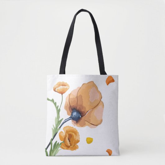 Oranje aquarel papaver tote bag (Voorkant)