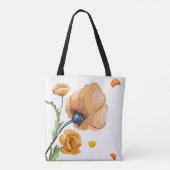 Oranje aquarel papaver tote bag (Achterkant)