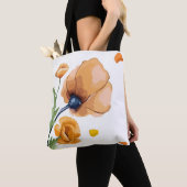Oranje aquarel papaver tote bag (Dichtbij)