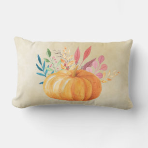 Oranje Aquarel Pompoen Herfst Seizoen Kussen